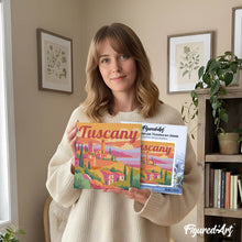 Load image into Gallery viewer, Mini Paint by numbers Travel Poster Tuscany Spring 20x20cm already framed