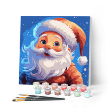 Load image into Gallery viewer, Mini Paint by numbers 8"x8" framed - Smiling Santa Figured'Art UK