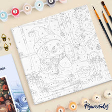 Load image into Gallery viewer, Mini Paint by numbers 8"x8" framed - Happy Snowman in the room