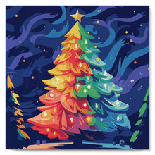 Load image into Gallery viewer, Mini Paint by numbers 8&quot;x8&quot; framed - Colorful Christmas Tree Figured&#39;Art UK