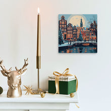 Load image into Gallery viewer, Mini Paint by numbers Christmas in Amsterdam 20x20cm already framed