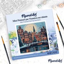 Load image into Gallery viewer, Mini Paint by numbers Christmas in Amsterdam 20x20cm already framed
