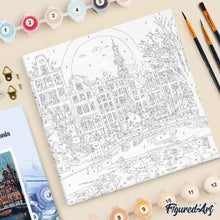 Load image into Gallery viewer, Mini Paint by numbers Christmas in Amsterdam 20x20cm already framed