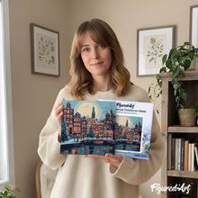 Load image into Gallery viewer, Mini Paint by numbers Christmas in Amsterdam 20x20cm already framed