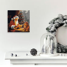 Load image into Gallery viewer, Mini Paint by numbers 8"x8" framed - Santa Claus Reading