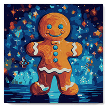 Load image into Gallery viewer, Mini Paint by numbers 8"x8" framed - Gingerbread Man