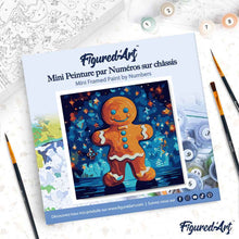 Load image into Gallery viewer, Mini Paint by numbers 8"x8" framed - Gingerbread Man