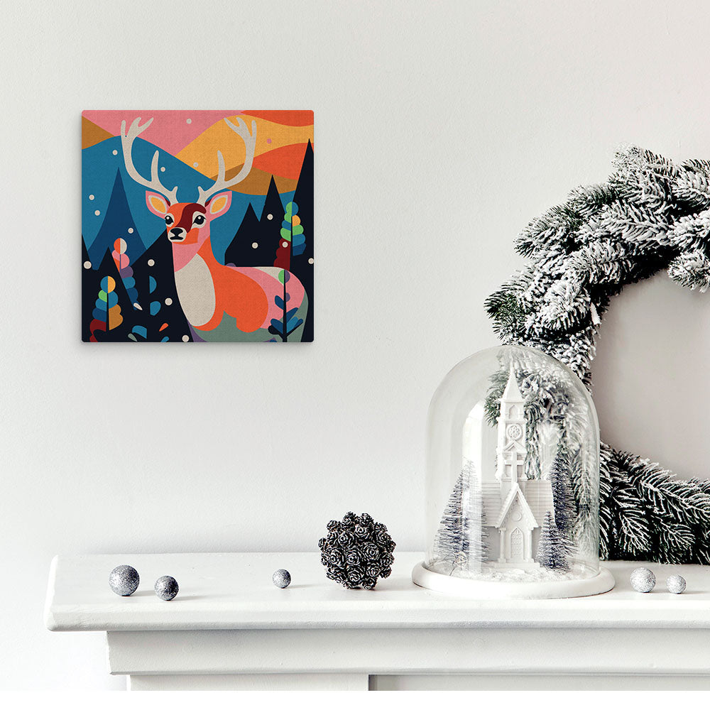 Mini Paint by numbers Abstract Reindeer 20x20cm already framed ...