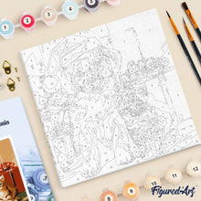 Load image into Gallery viewer, Mini Paint by numbers Christmas Cat and Dog 20x20cm already framed