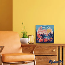 Load image into Gallery viewer, Mini Paint by numbers Mountains in the Glass Globe 20x20cm already framed