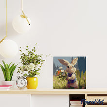 Load image into Gallery viewer, Mini Paint by numbers Bunny and Wildflowers 20x20cm already framed