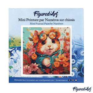 Mini Paint by numbers Fantasy Hamster and Flowers 20x20cm already framed