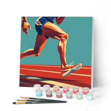 Load image into Gallery viewer, Mini Paint by numbers Sport Poster Athletics 20x20cm already framed Figured'Art UK