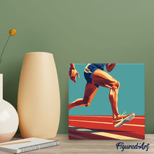 Load image into Gallery viewer, Mini Paint by numbers Sport Poster Athletics 20x20cm already framed