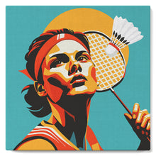 Load image into Gallery viewer, Mini Paint by numbers Sport Poster Badminton 20x20cm already framed