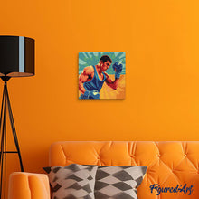 Load image into Gallery viewer, Mini Paint by numbers Sport Poster Boxing 20x20cm already framed