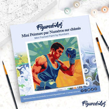 Load image into Gallery viewer, Mini Paint by numbers Sport Poster Boxing 20x20cm already framed