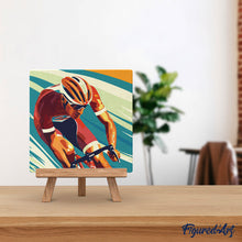 Load image into Gallery viewer, Mini Paint by numbers Sport Poster Cycling 20x20cm already framed