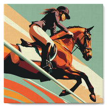Load image into Gallery viewer, Mini Paint by numbers Sport Poster Equestrian 20x20cm already framed