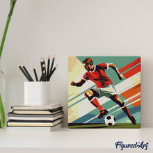 Load image into Gallery viewer, Mini Paint by numbers Sport Poster Football 20x20cm already framed