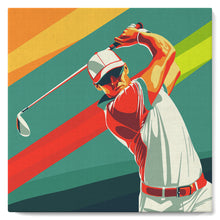 Load image into Gallery viewer, Mini Paint by numbers Sport Poster Golf 20x20cm already framed