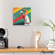 Load image into Gallery viewer, Mini Paint by numbers Sport Poster Golf 20x20cm already framed
