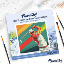 Load image into Gallery viewer, Mini Paint by numbers Sport Poster Golf 20x20cm already framed