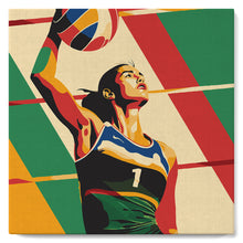 Load image into Gallery viewer, Mini Paint by numbers Sport Poster Volleyball 20x20cm already framed