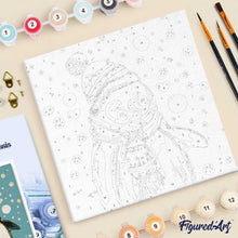Load image into Gallery viewer, Mini Paint by numbers 8"x8" framed - Happy Penguin