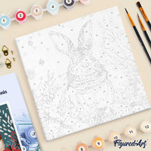 Load image into Gallery viewer, Mini Paint by numbers 8"x8" framed - Christmas Bunny