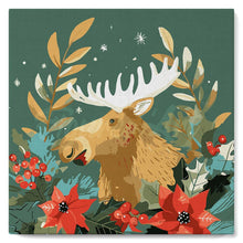 Load image into Gallery viewer, Mini Paint by numbers 8"x8" framed - Christmas Moose