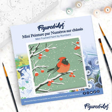 Load image into Gallery viewer, Mini Paint by numbers 8"x8" framed - Winter Redbird