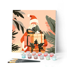 Load image into Gallery viewer, Mini Paint by numbers 8"x8" framed - Santa with Gifts Figured'Art UK