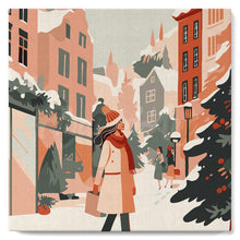 Load image into Gallery viewer, Mini Paint by numbers 8"x8" framed - Winter Shopping