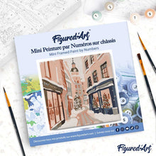 Load image into Gallery viewer, Mini Paint by numbers 8"x8" framed - Snowy Christmas Alley