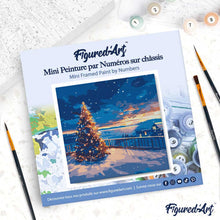 Load image into Gallery viewer, Mini Paint by numbers 8"x8" framed - Twinkle Christmas Sunset
