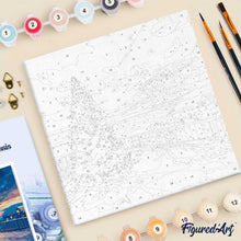 Load image into Gallery viewer, Mini Paint by numbers 8"x8" framed - Twinkle Christmas Sunset