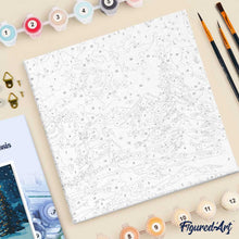 Load image into Gallery viewer, Mini Paint by numbers 8"x8" framed - Starry Christmas Night