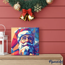 Load image into Gallery viewer, Mini Paint by numbers 8"x8" framed - Polygon Santa