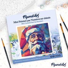Load image into Gallery viewer, Mini Paint by numbers 8"x8" framed - Polygon Santa