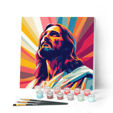 Load image into Gallery viewer, Mini Paint by numbers 8"x8" framed - Radiant Jesus Figured'Art UK