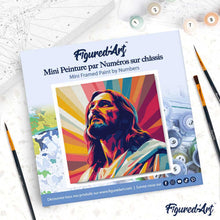 Load image into Gallery viewer, Mini Paint by numbers 8"x8" framed - Radiant Jesus