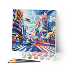 Load image into Gallery viewer, Mini Paint by numbers 20x20cm framed - Shibuya Pop Art Figured'Art UK