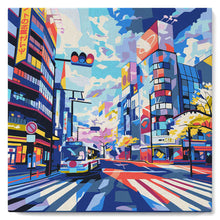Load image into Gallery viewer, Mini Paint by numbers 20x20cm framed - Shibuya Pop Art