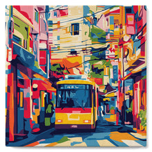 Load image into Gallery viewer, Mini Paint by numbers 20x20cm framed - Tokyo City Bus
