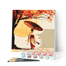 Load image into Gallery viewer, Mini Paint by numbers 20x20cm framed - Peaceful Walk of a Geisha Figured'Art UK