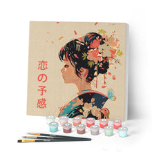 Load image into Gallery viewer, Mini Paint by numbers 20x20cm framed - Japanese Scent of Love Figured'Art UK