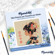 Load image into Gallery viewer, Mini Paint by numbers 20x20cm framed - Japanese Scent of Love