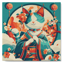 Load image into Gallery viewer, Mini Paint by numbers 20x20cm framed - Japanese Princess Cat