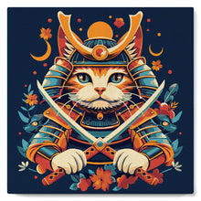 Load image into Gallery viewer, Mini Paint by numbers 20x20cm framed - Samurai Cat